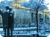Snow covered - The Kiss statue on the corner of Earlsfort Terrace and Hatch Street 