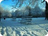 Snow covered park benches - St Stephen's Green