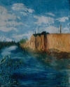 Painting of River Liffey Dublin Ireland