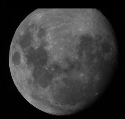 Moon photograph 1 black and white - greyscale