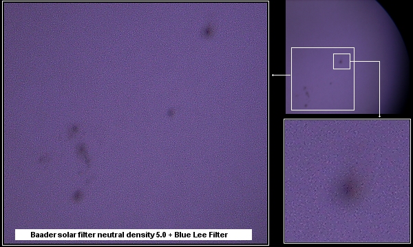 Sunspots - Baader solar filter + Lee Blue camera filter