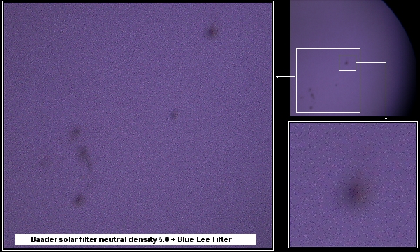 Sunspots - Baader solar filter + Lee Blue camera filter