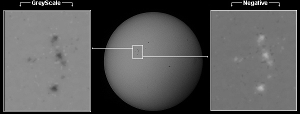 Sunspots 02 - Negative and GreyScale - Dublin June 2nd