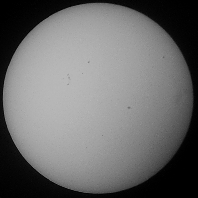 Full solar disk showing Sunspots over Dublin - June 2nd 2012