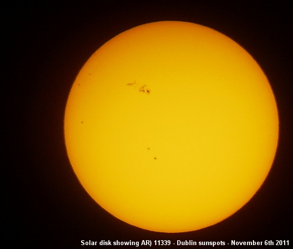 Photo of Solar disk with active regions